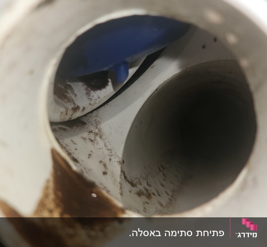 צינור לבן עם לכלוך חום בפנים